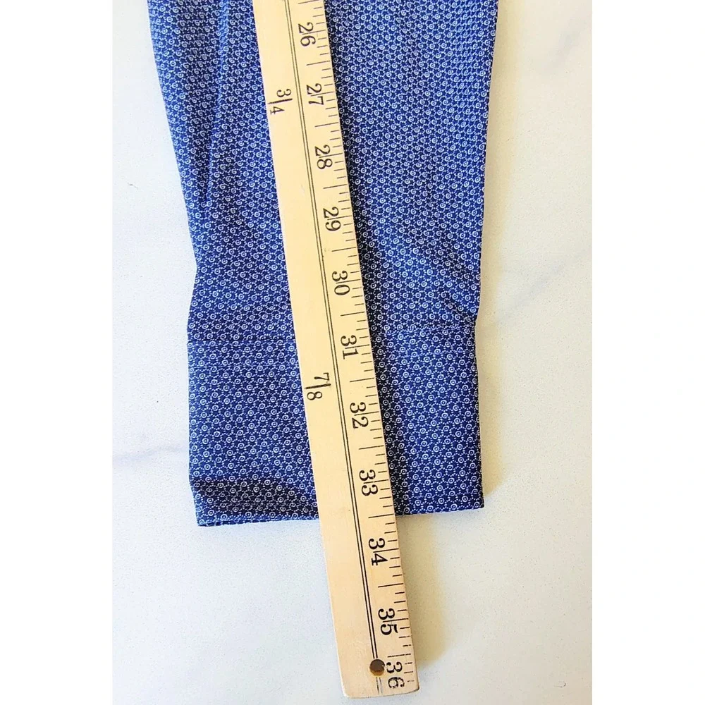 NWT UNTUCKit Mens Nylon Shirt Large Performance Blue Micro Print Slim Fit New